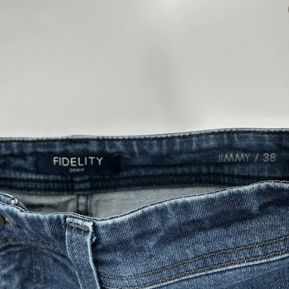 FIDELITY Men's Jimmy Slim Straight Leg Alpha Blue Casual Denim Jeans Size 38